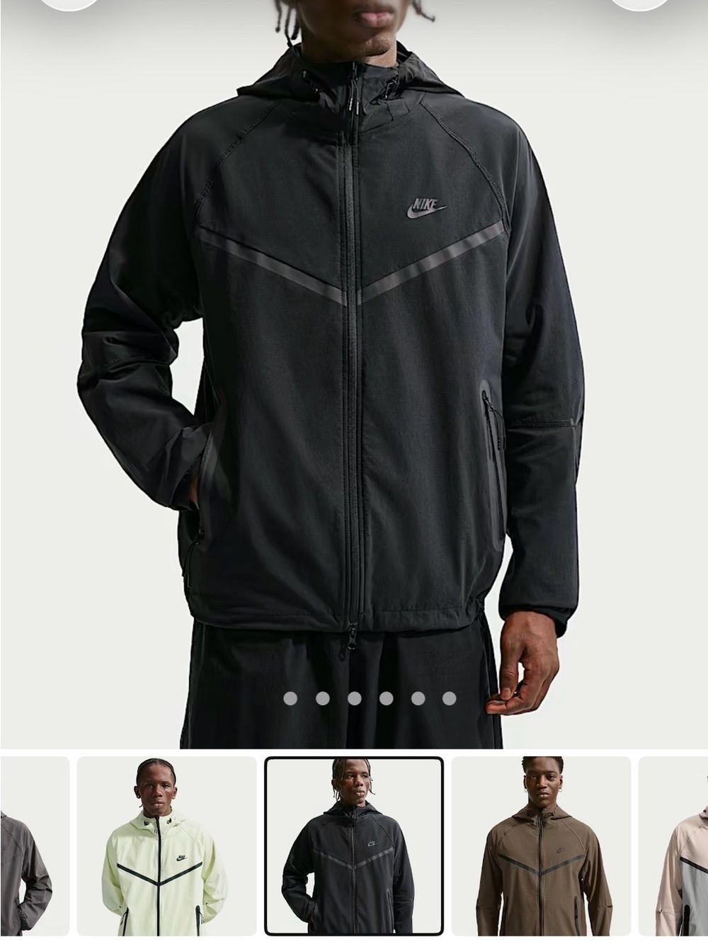 Nike Men's Black Hooded Windbreaker Jacket
